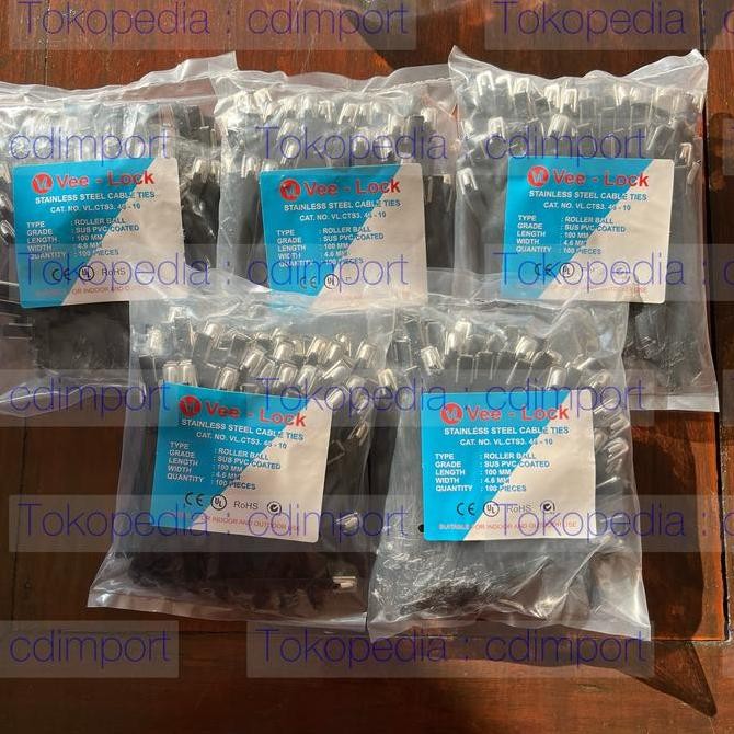 

Kabel Cable Ties Stainless PVC Coated Vee-Lock 4.6 x 100 mm - 100pcs Kualitas Original