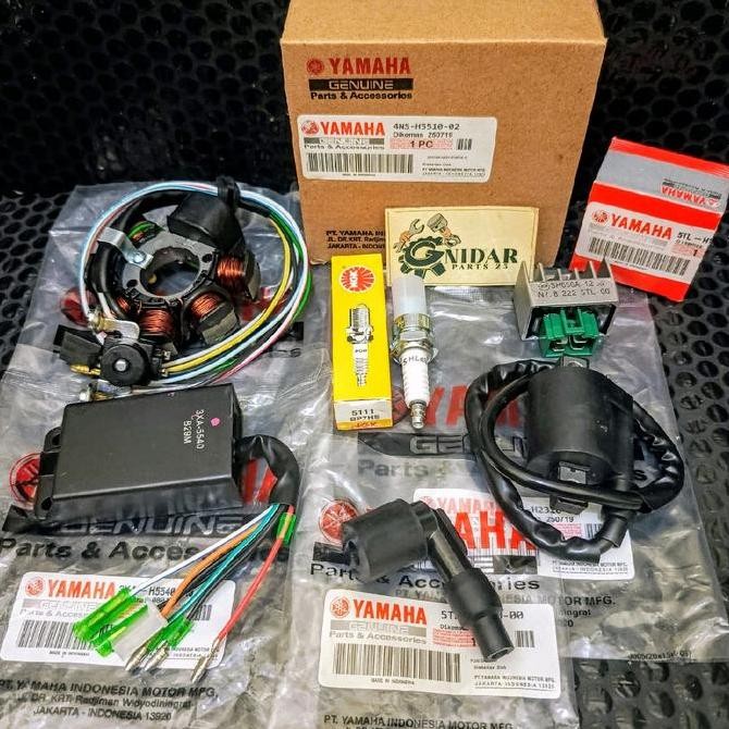 Paket Pengapian 6 Item Spull Assy + Cdi Unit + Koil Coil + Kiprok Regulator + Busi + Tutup Busi F1ZR