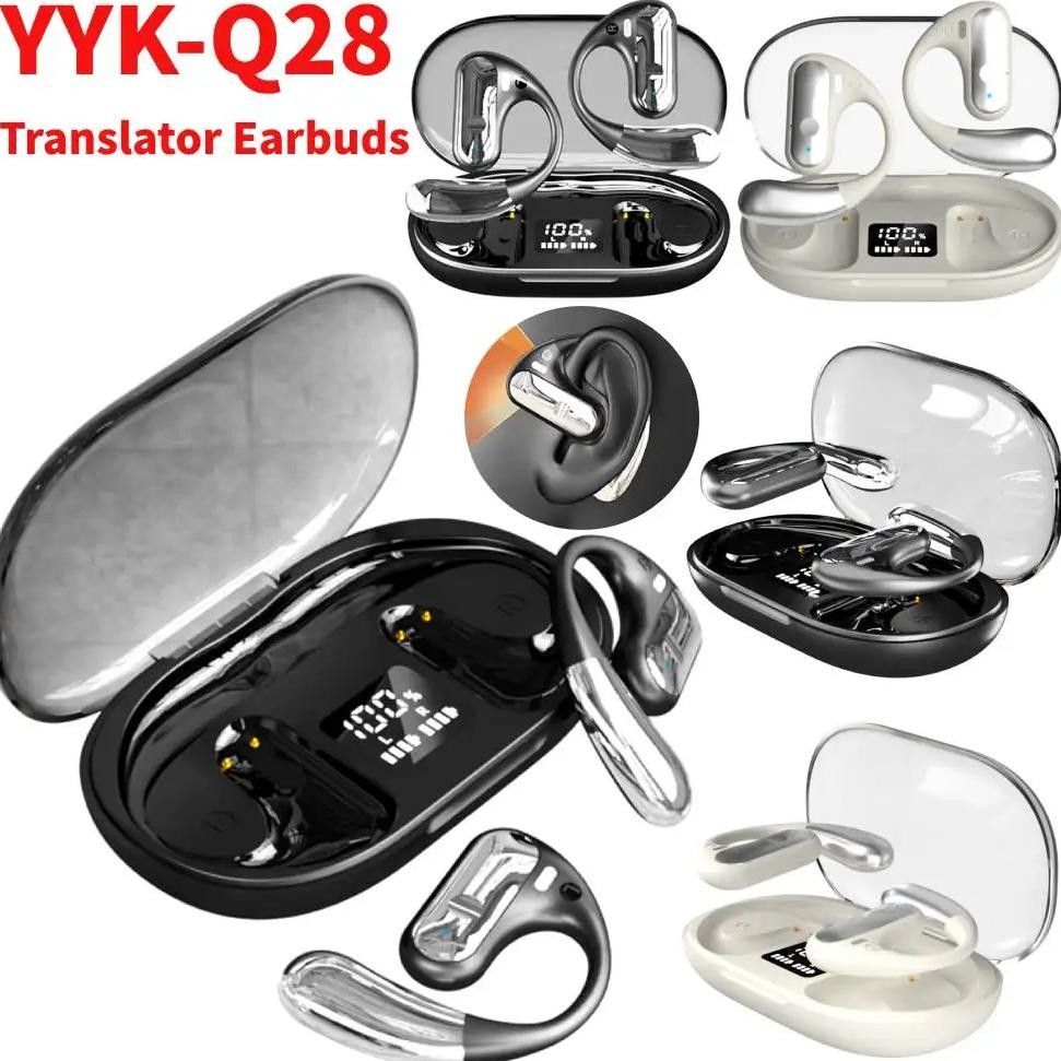 

YYK-Q28 AI Translator Earbuds Bluetooth 5.3 Wireless Bluetooth Headset Waterproof Real-Time Translation Earphones Stereo Earhook