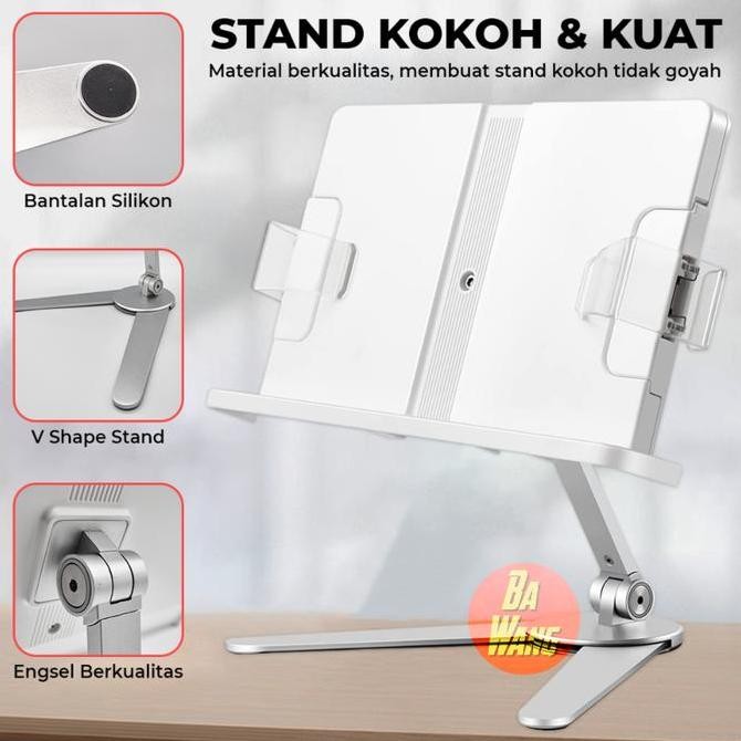 

Book Stand Standing Holder Dudukan Penjepit Sandaran Tatakan Buku Desk Kualitas Original