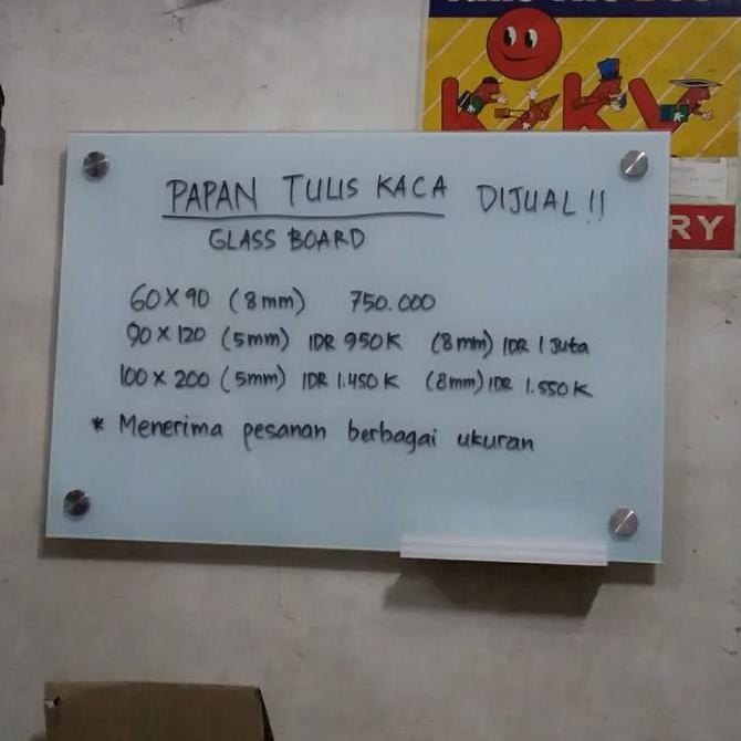 

papan tulis kaca/glass board 60x90 cm 5mm termurah!!! Kualitas Original