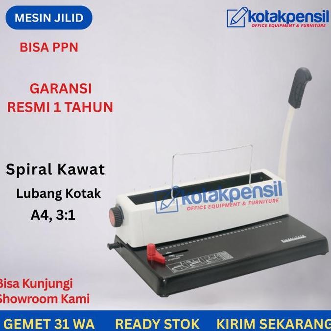 

Premium Mesin Jilid Spiral Kawat GEMET 31 WA 31WA (A4, 3:1)
