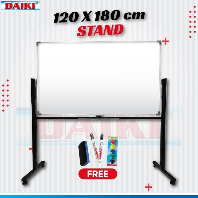 

Papan tulis putih Double face stand Uk 120x180 Cm Kualitas Original