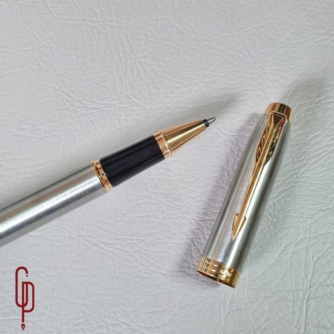 

Pulpen Parker Original IM Brushed Metal Gold Trim (Klip Emas) RB Kualitas Original