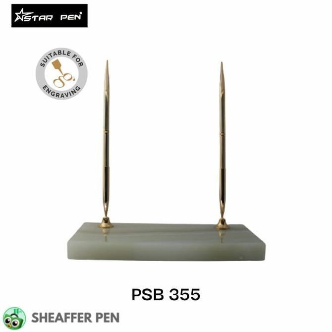 

Star Pen Onyx Pen Stand With Double Metal Holders & Metal Pens Kualitas Original