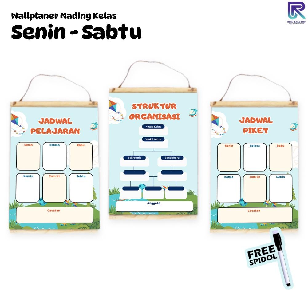 

LINDU RHA GALLERY Poster Sekolah Bundling Poster Struktur Kelas Jadwal Piket Jadwal Pelajaran Wipe Clean