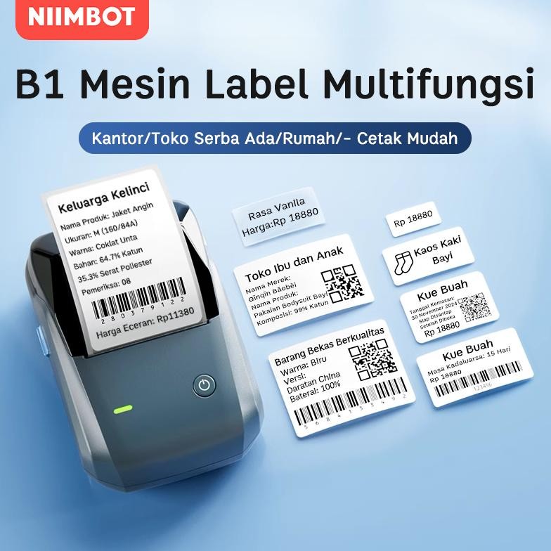 

LINDU NIIMBOT B1 Printer Label Kantor, Mesin Pembuat Label untuk Kabel/Jewelry/Logo/Barcode/Kode QR.