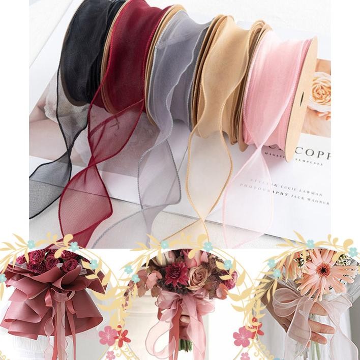 

1 Roll 10 Yardpita Korea Fishtail Ribbon Pita Ribbondekorasi Hampers Bouquetpita Buet Bungapita Kado Bahan Satindekorasi Kado Pita Hiaskorean Ribbon Wavepita