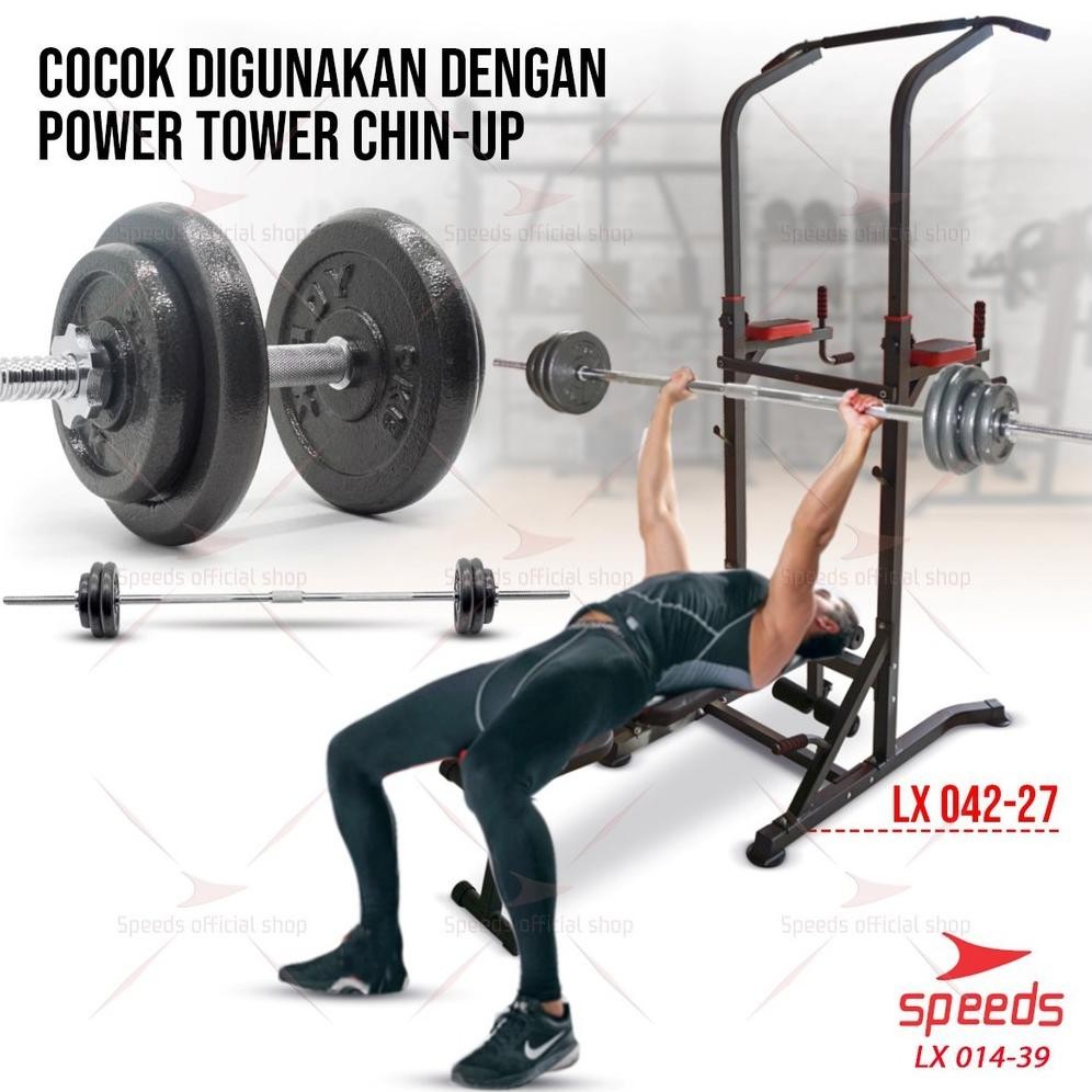 SPEEDS Dumbel Barbel Set 50Kg Tiang Angkat Beban Besi Stainless 50 Kg Alat Olahraga Fitness 014-39