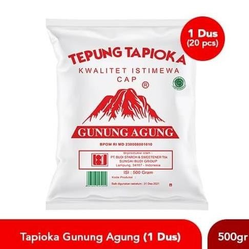 

Terlaris Tepung Sagu Tapioka Cap Gunung Agung Merah 500Gr X 20 Pcs 1 Dus 10 Kg