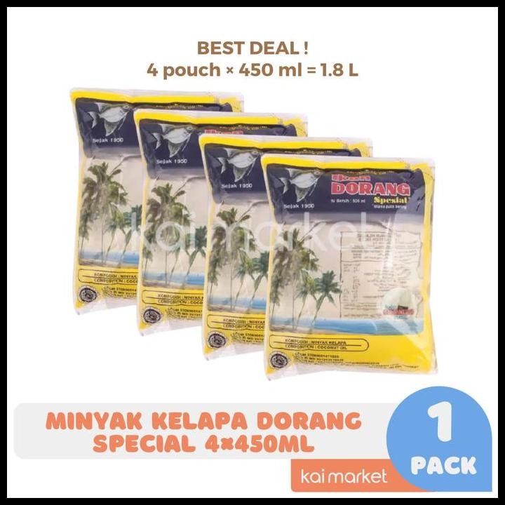 

Terlaris Minyak Kelapa Ikan Dorang Spesial 4 Pcs X 450Ml (Total 1,8L 1800 Ml) Good Quality