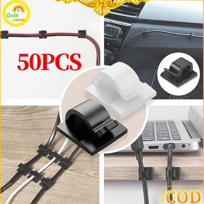 

50pcs Adhesive Rectangle Wire fixed Tie Cable Mount Clamp Clip