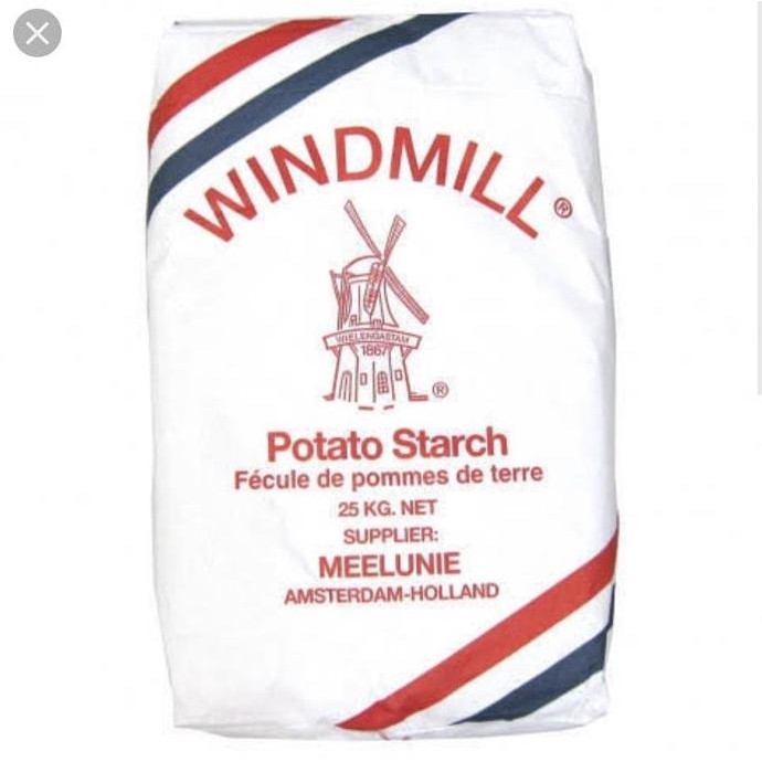 

Terlaris Tepung Kentang Windmill Potato Starch / Sang Fen 25 Kg