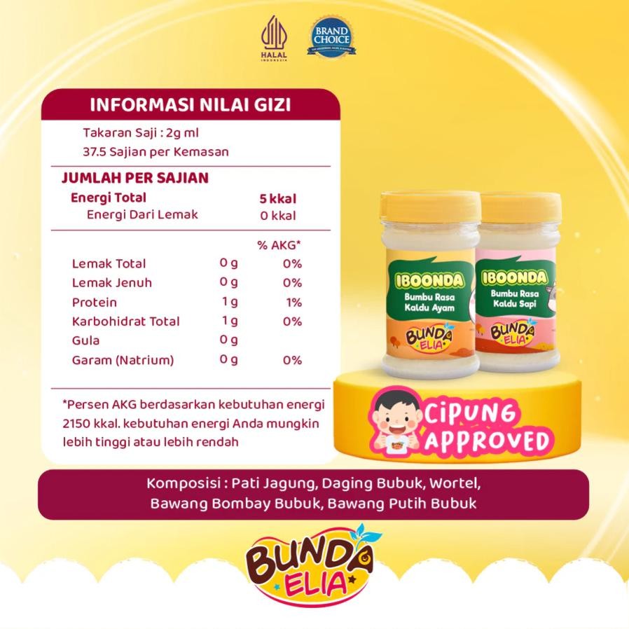 Ready Bumbu Bunda By Elia Iboonda Kaldu Mpasi | Bubuk Penyedap Mpasi Bayi Non Msg Halal Lengkap