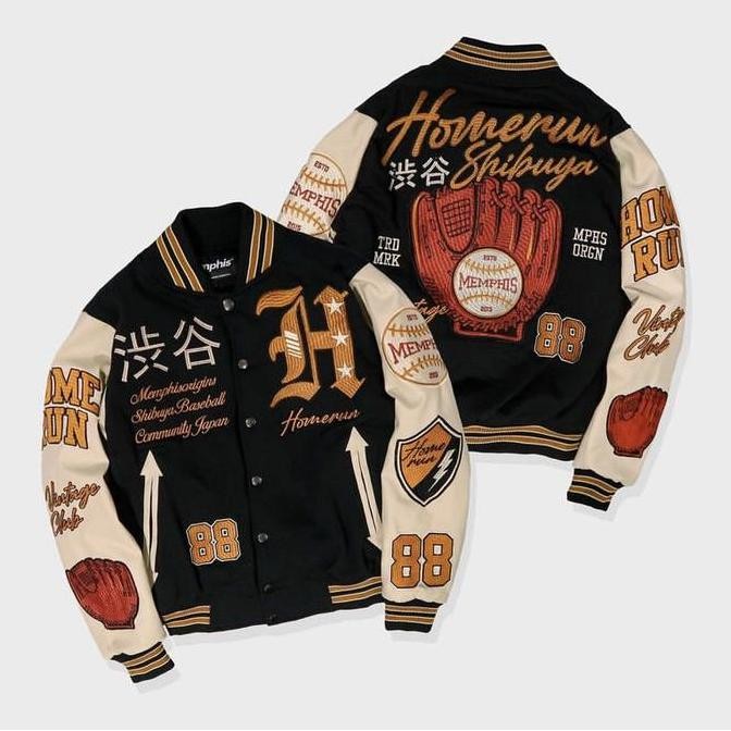 Murah Varsity Jacket Memphis Origins Hustle Japan Two Tone