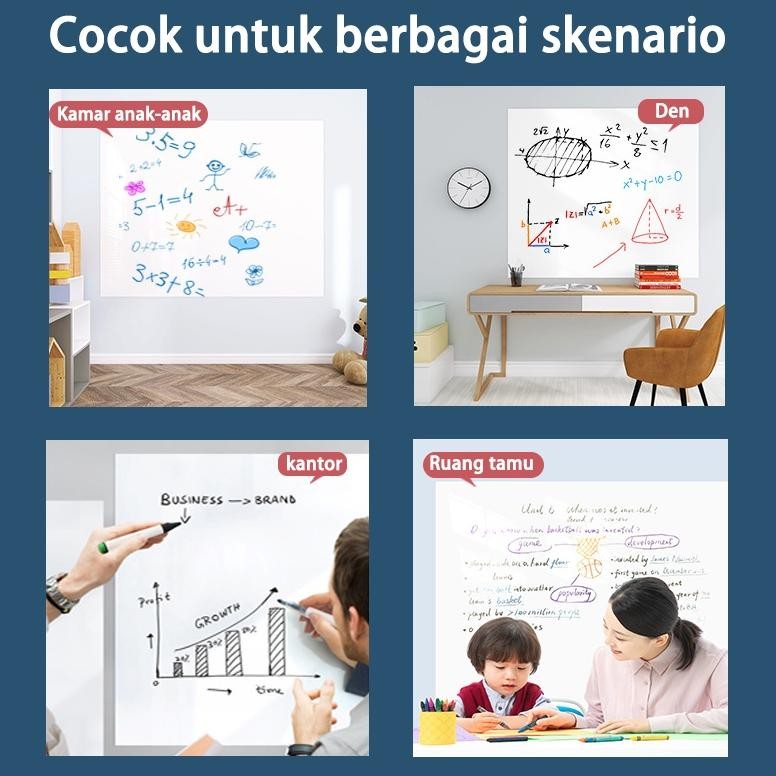 

60x300cm Adsorpsi Elektrostatik Stiker Papan Tulis Whiteboard Blackboard Papan Tulis Dinding Stiker Sticker White Board