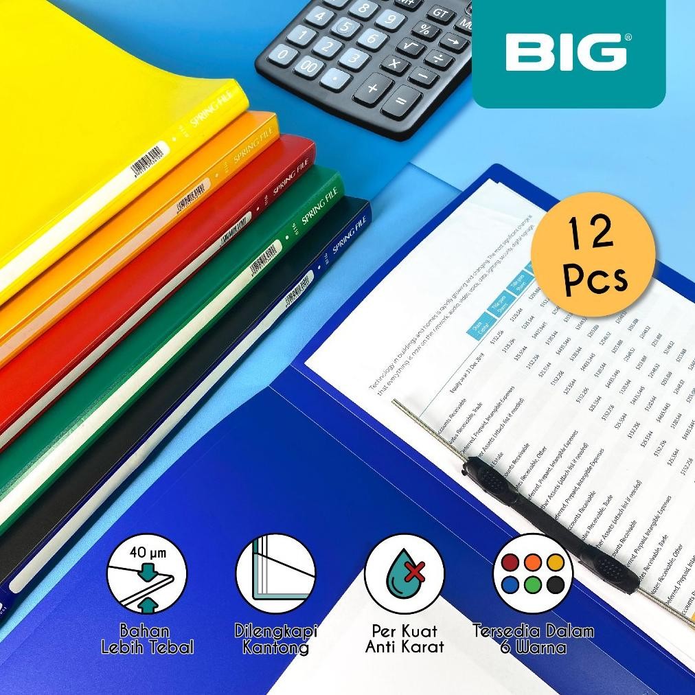 

LINDU 12 Pcs BIG Map Spring F4 Folio File Snel MF-8116