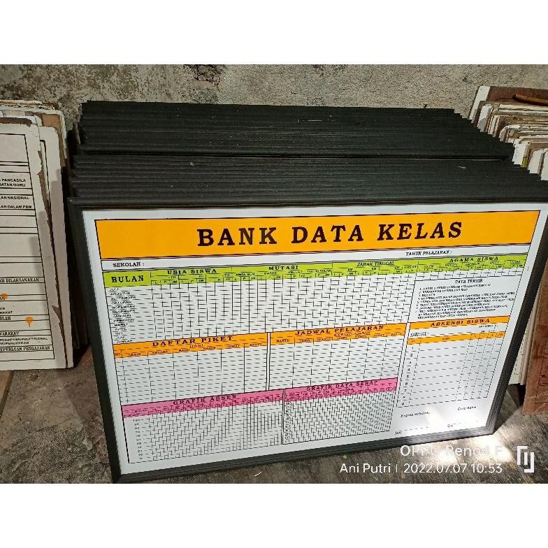 

Papan Bank Data Kelas best seller 120 x 80 cm bingkai figura kayu. papan data