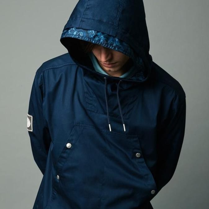 Murah Pretty Green Cotton Overhead Jacket Navy Original