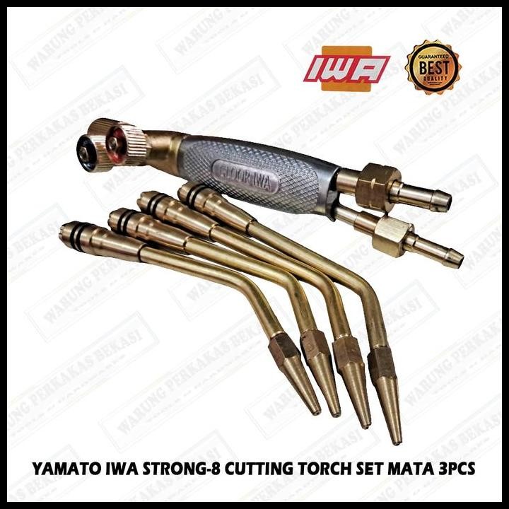 Murah Iwa Gloortorch Blander Stang Las Gas Karbit Acytelene Gas Oxygen Gloor Welding Torch 4Pcs Mata