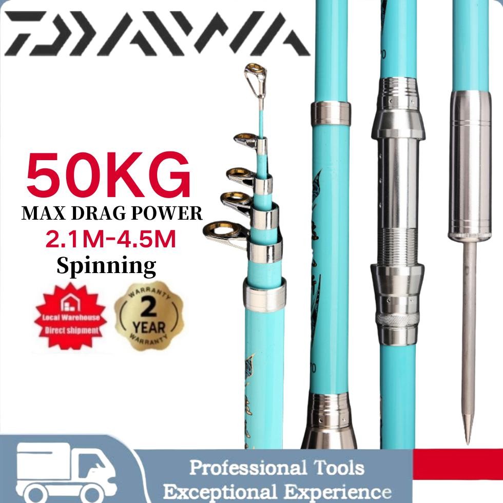 TERLARIS Joran Pancing Laut Dengan Tiang Penyangga 6 Lapisan, Joran Lempar Jauh 210CM-450CM Siap kir