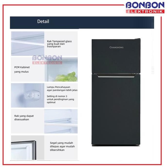 Promo Changhong Kulkas 2 Pintu 122 Liter Ftm155Db / Ftm 155 Db / Ftm155 122 L