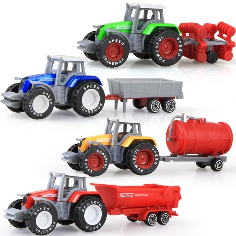 1Pcs Diecast Farm Vehicles Mini Car Model Engineering Car Model Tractor Engineering Car Tractor Toys