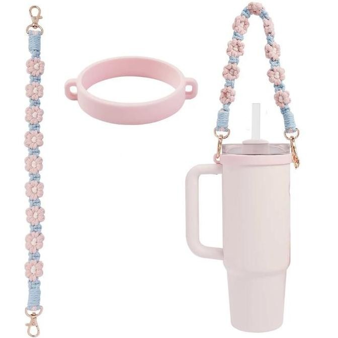 Gantungan Botol Tumbler Stanley Tali Jinjing Bunga Gantung Pegangan Jinjingan Lucu Hiasan Aksesoris 