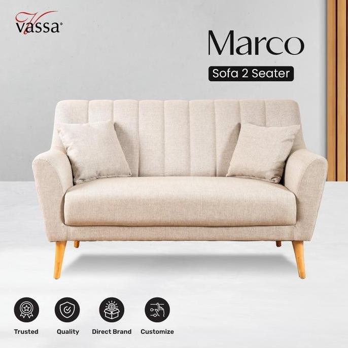 Terlaris Sofa 2 Seater Marco By Vassa Sofa Sofa Minimalis Sofa Modern