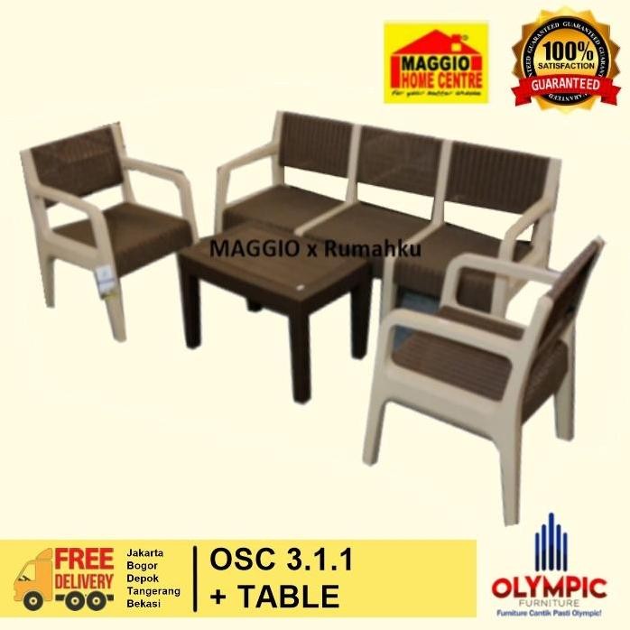 

Terlaris Kursi Teras - Sofa Teras -Osc Seater Set + 1 Meja - Olymplast
