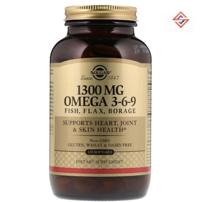 Solgar Efa Omega 3 6 9 1300 Mg Fish Flax Borage Isi 120 Softgels Original Produk