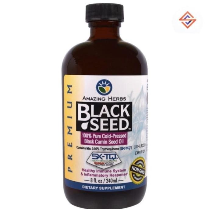 

Amazing Herbs Black Seed Oil 100% Pure Cold Pressed Cumin Seed 240 Ml Original Produk
