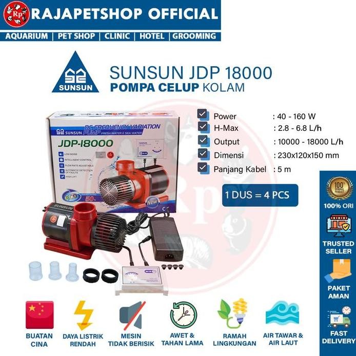 Terlaris Water Pump Sunsun Jdp 18000 Pompa Celup Kolam Aquarium