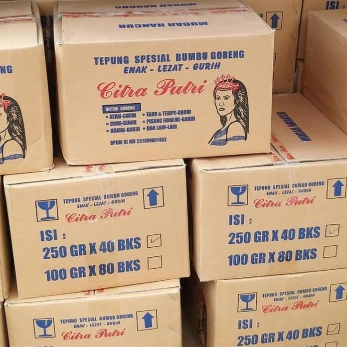 

Terlaris Tepung Serbaguna Citra Putri 250 Gram ( 1 Dus Isi 40 Bks X 250 Gram )