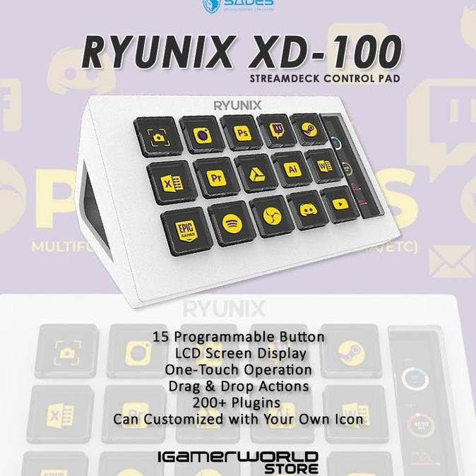 Sades Ryunix Xd-100 / Xd100 Stream Deck Streamdeck Control Pad