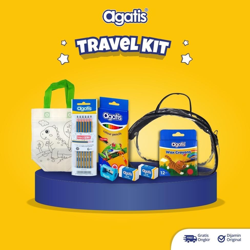 

LINDU AGATIS - Paket Mewarnai Pensil Warna Crayon Anak Free Tas Anak Travel Kids Hampers Ulang Tahun Anak