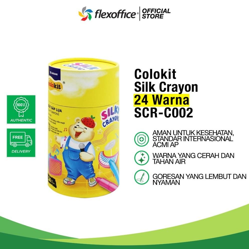 

LINDU FlexOffice Colokit Silky Crayon SCR-C002 24 Warna/Set