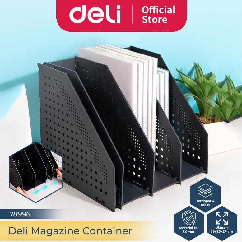 

LINDU Deli File Tray / Rak Box File Fleksibel Bahan Plastik 4 Sekat 78996