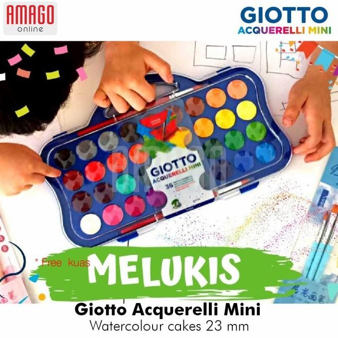 

KA GIOTTO Acquerelli Mini - Watercolour Cakes Blok Cat Air Poster - Paket 36 warna - 23 mm - 352700