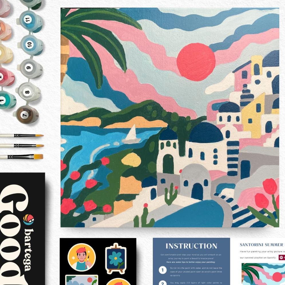 

LINDU Paint By Number - Santorini Summer Escape - Spanram