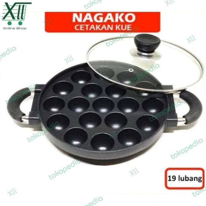 NEW NAGAKO Non Stick Cake Pan 19 Lubang Cetakan TAKOYAKi POFFERTJES BiKANG