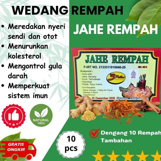 

~^~^~^] Wedang Jahe Rempah - Herbal Masuk Angin - Isi 10 Pcs Dengan Gula Dan Tanpa Gula