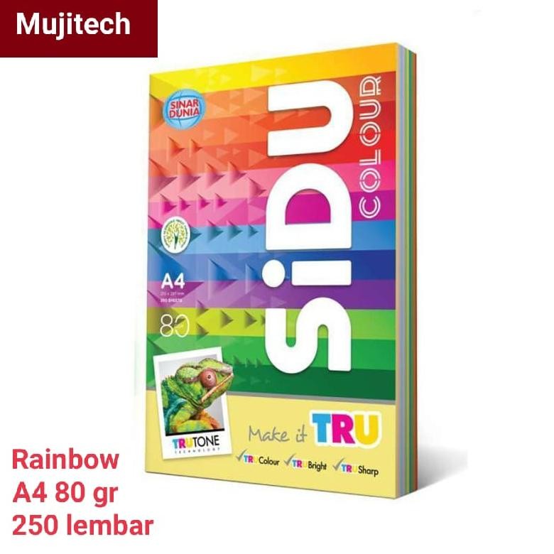 

Eh76 Ter-46 Gr-8 Sidu Kertas Hvs Warna Rainbow A4 80 Gr 250 Lembar 10 Warna Murah Murah Eh76