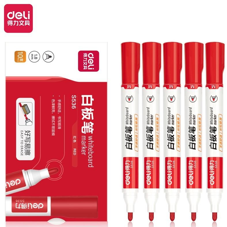 

Deli Whiteboard Marker / Spidol Papan Tulis Bisa Dihapus Isi 10 pcs Hitam/Biru/Merah S536-10PCS