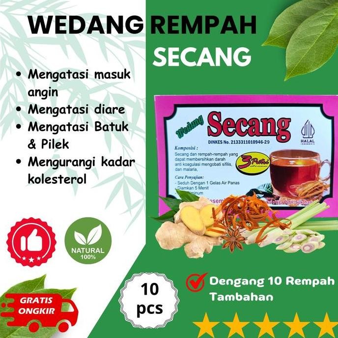 

=====] Wedang Rempah Secang - Rempah Secang Kering - Bisa Request Dengan Gula Atau Tidak - Isi 10 pcs
