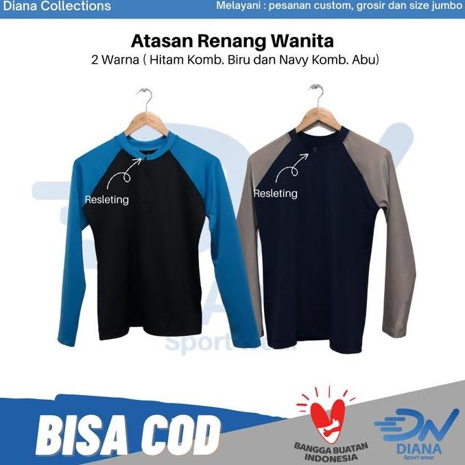 ''Terlaris" Baju Renang Wanita Lengan Panjang | Baju Renang Wanita | Atasan Renang Wanita | Baju Ren