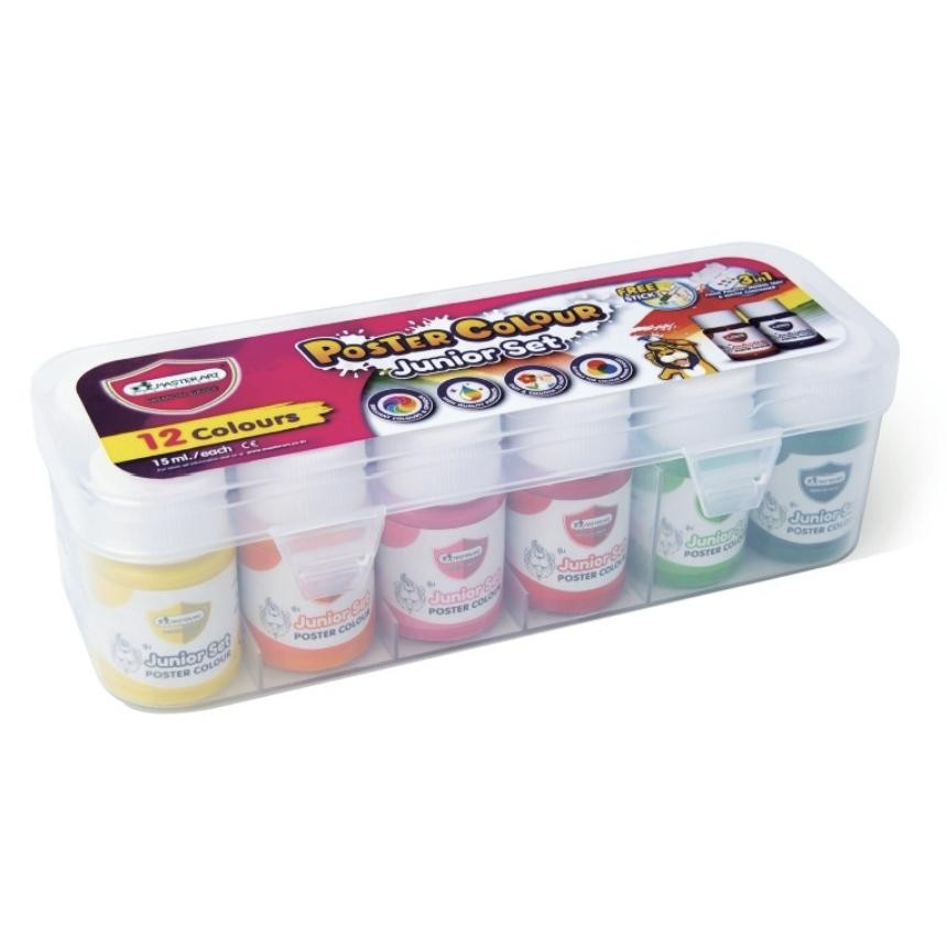 

LINDU Master Art Poster Colour Set (Cat Poster) 15 ml x 12 Colours (Plastic Box)