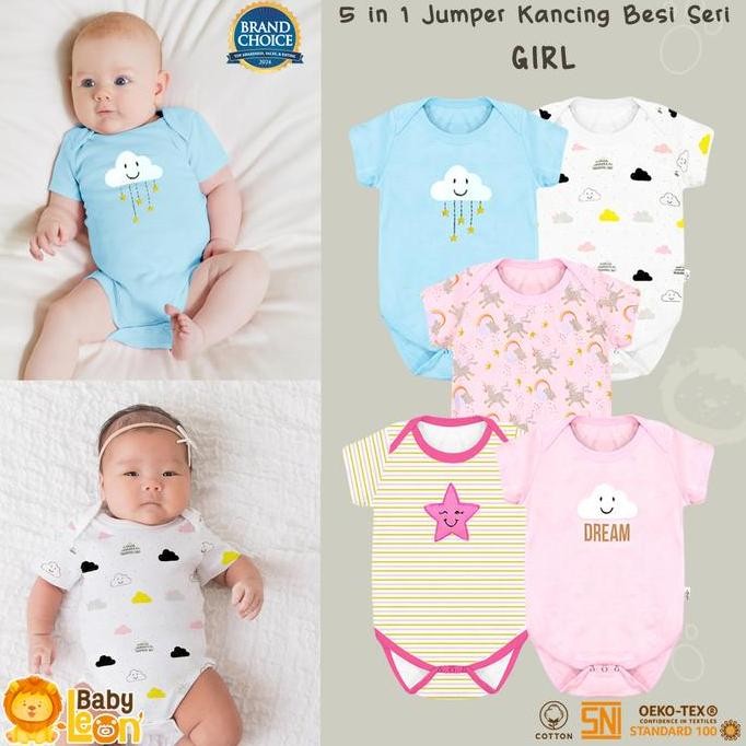 Tersedia 5in1 Jumsuit Bayi 100% COTTON  (Label SNI) Jumper Bayi BC-01-8 Bodysuit Bayi Jumpsuit Anak 