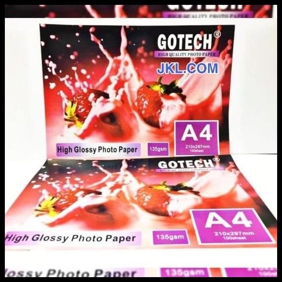 

Terlaris Photo Paper Glossy 135Gsm Gotech Isi 100 Good Quality