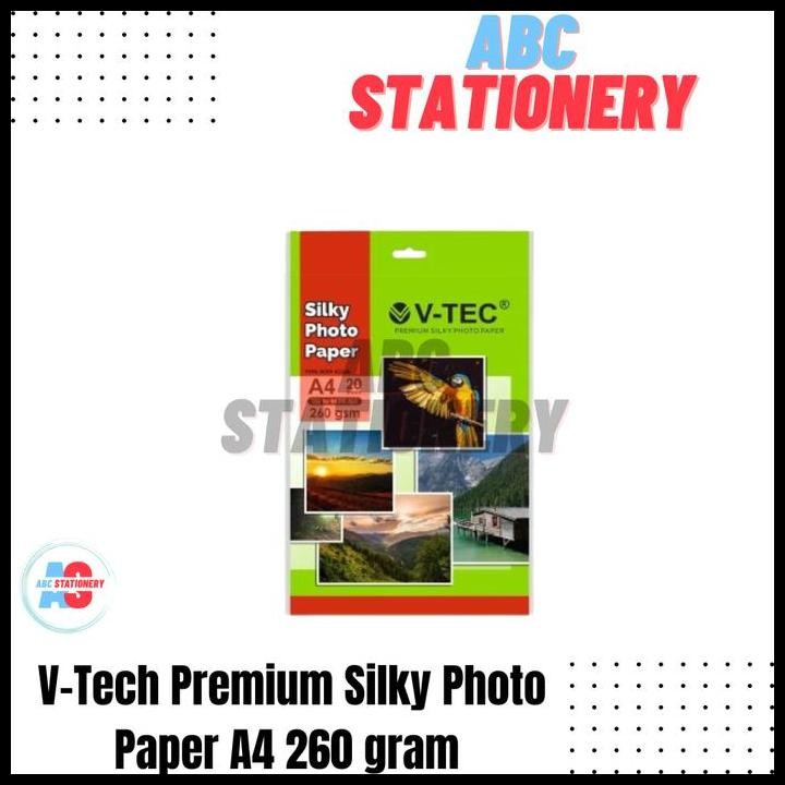 

Terlaris V-Tech Premium Silky Photo Paper A4 260 Gram A4 20 Lembar Good Quality